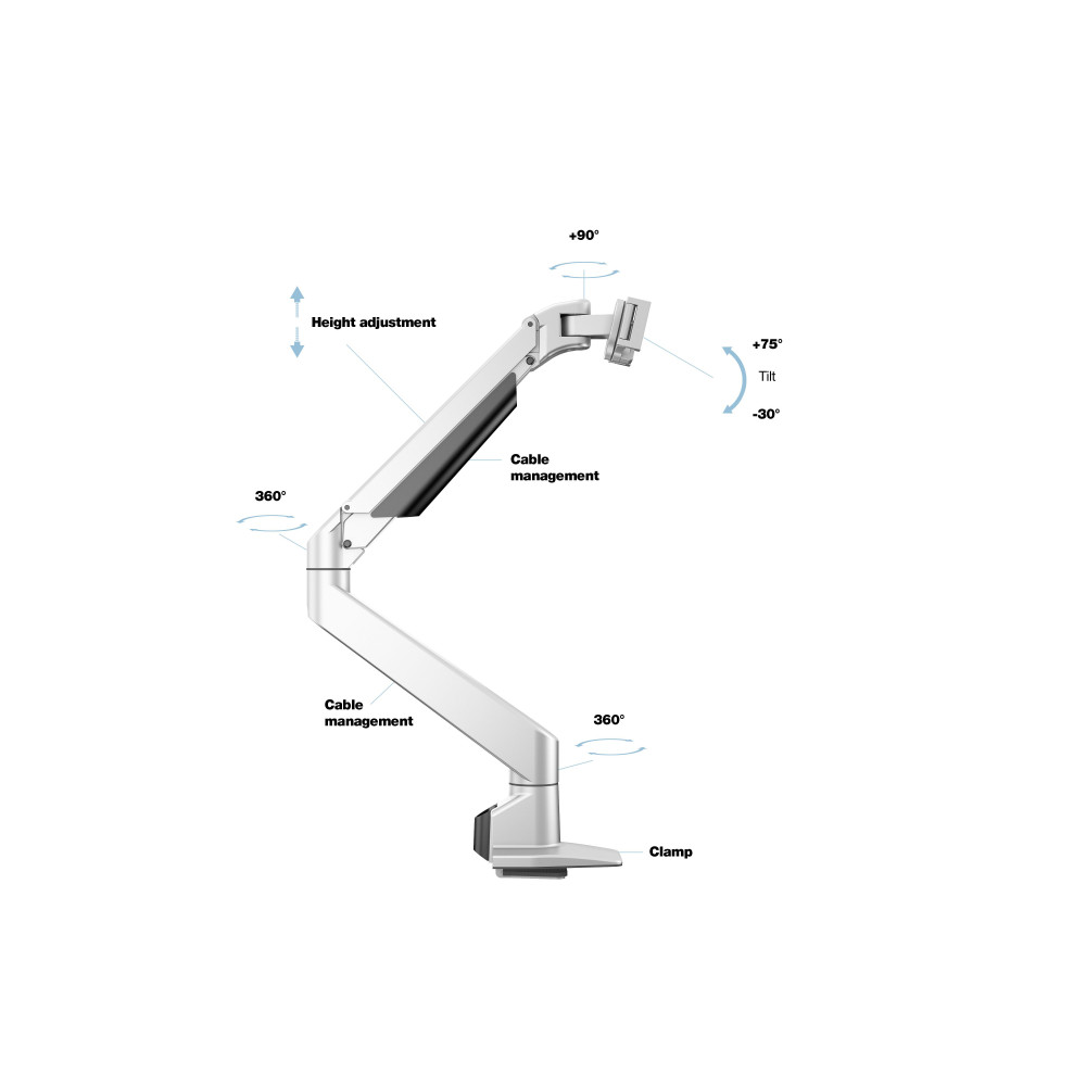 Produktbild för Multibrackets M Gas Lift Arm iMac® 24” Silver – Monitorarm för iMac® 24", Gasfjädrad höj, sänk och vridbar, Silver