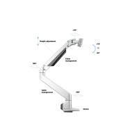 Produktbild för Multibrackets M Gas Lift Arm iMac® 24” Silver – Monitorarm för iMac® 24", Gasfjädrad höj, sänk och vridbar, Silver
