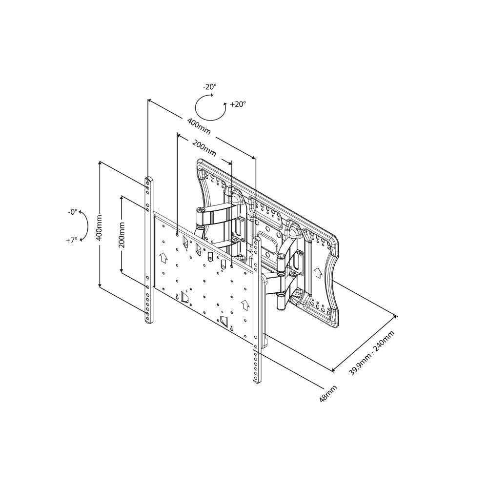 Produktbild för Multibrackets M VESA Super Slim Tilt & Turn HD black - screen size: 40" - 85"
