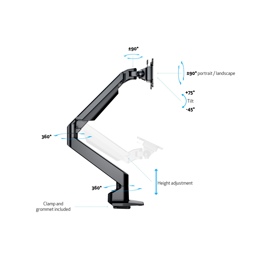 Produktbild för Multibrackets VESA Gas Lift Arm Single Black