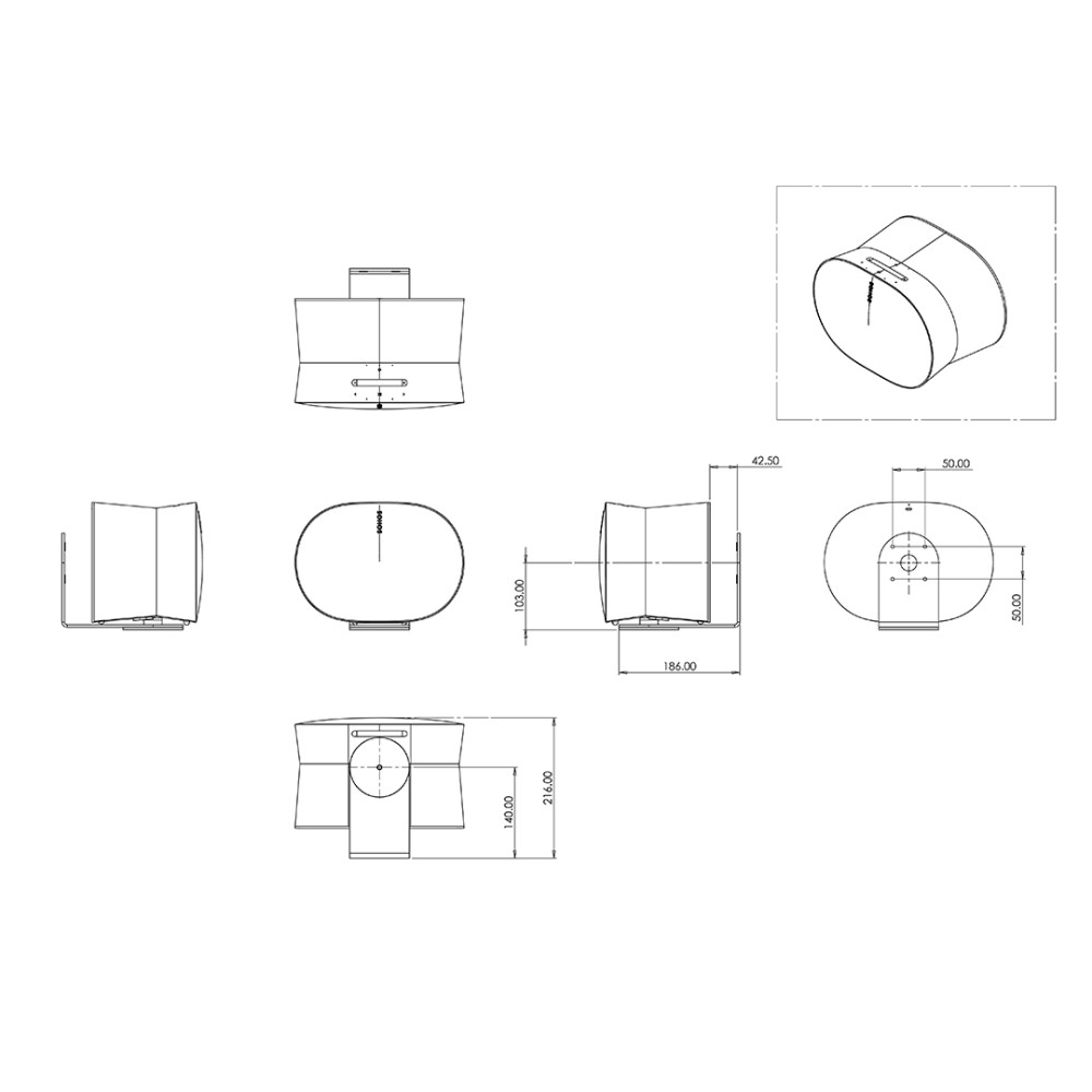 Produktbild för Sonos Wall Mount for ERA300 - White