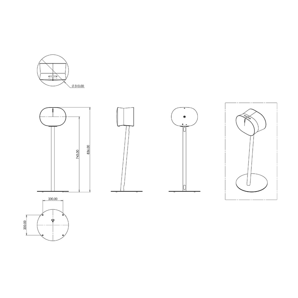 Produktbild för Sonos Floorstand for ERA300 - Black