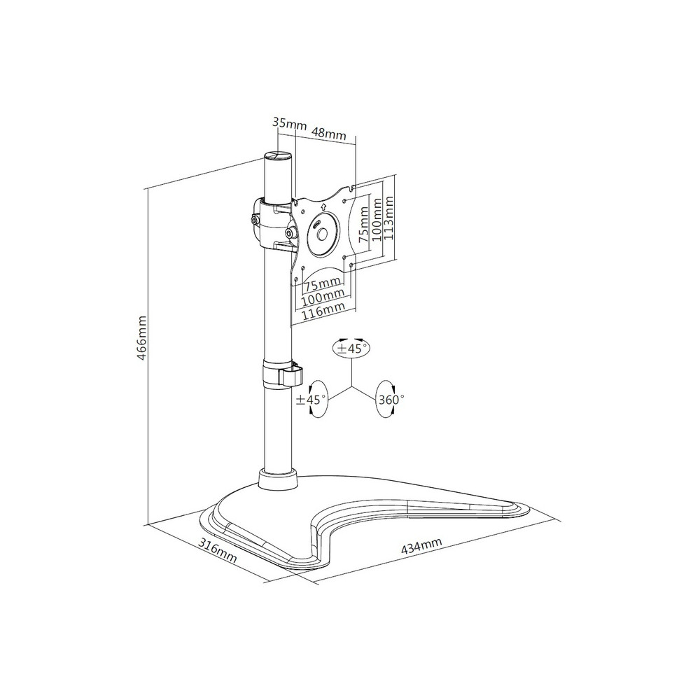 Produktbild för Multibrackets M Deskstand Basic Single