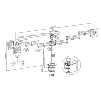 Produktbild för Multibrackets M Deskmount Basic Triple