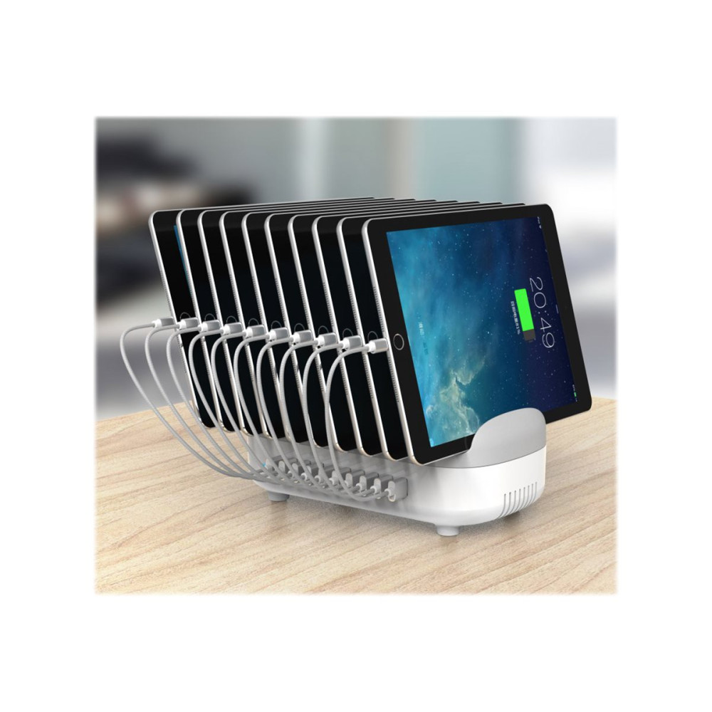 Produktbild för Compulocks 10 Ports USB Charging Dock Station With EU Plug laddningsstation - USB - 120 Watt