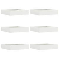 Produktbild för Kant för gräsmatta 6 pcs Vit 60 x 60 x 13 cm Stål