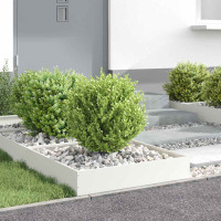 Produktbild för Kant för gräsmatta 6 pcs Vit 60 x 60 x 13 cm Stål