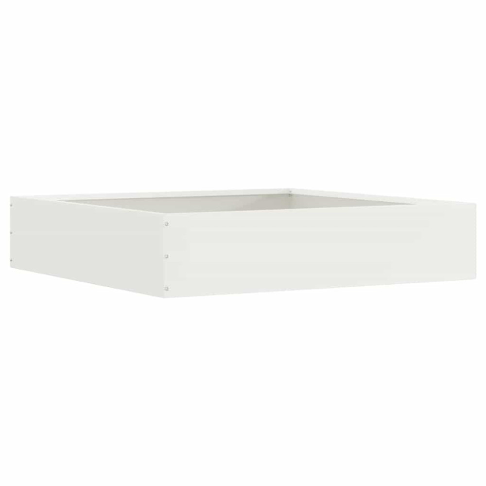 Produktbild för Kant för gräsmatta 6 pcs Vit 60 x 60 x 13 cm Stål