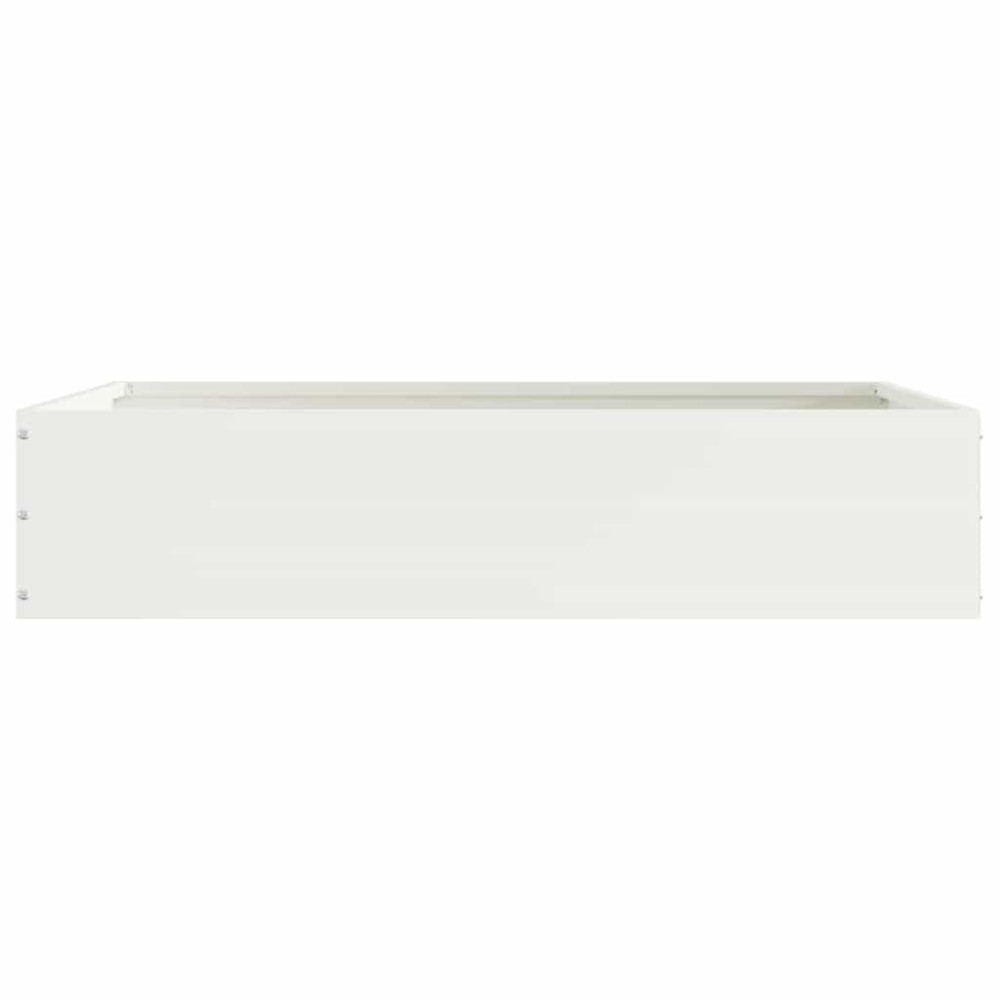 Produktbild för Kant för gräsmatta 6 pcs Vit 60 x 60 x 13 cm Stål