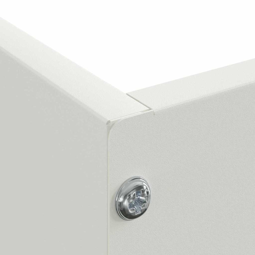 Produktbild för Kant för gräsmatta 6 pcs Vit 60 x 60 x 13 cm Stål