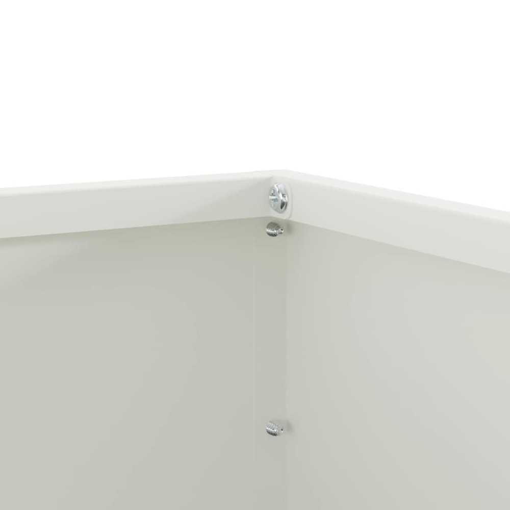 Produktbild för Kant för gräsmatta 6 pcs Vit 60 x 60 x 13 cm Stål