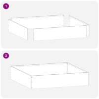 Produktbild för Kant för gräsmatta 6 pcs Vit 60 x 60 x 13 cm Stål