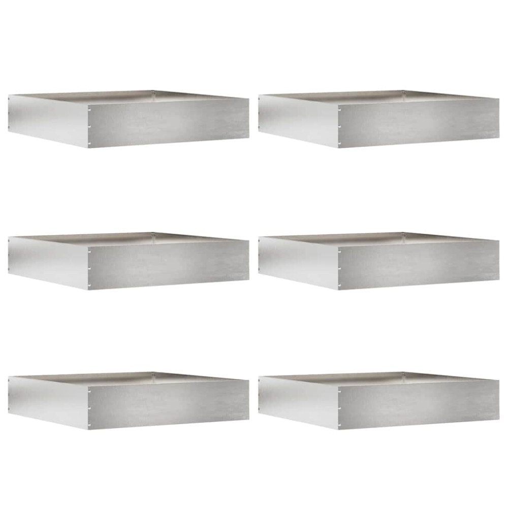 Produktbild för Kant för gräsmatta 6 pcs Silver 60 x 60 x 13 cm Rostfritt stål