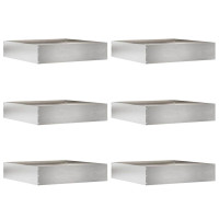 Produktbild för Kant för gräsmatta 6 pcs Silver 60 x 60 x 13 cm Rostfritt stål