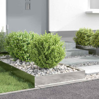 Produktbild för Kant för gräsmatta 6 pcs Silver 60 x 60 x 13 cm Rostfritt stål