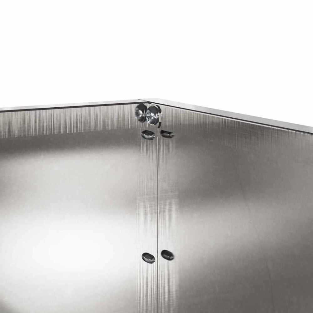 Produktbild för Kant för gräsmatta 6 pcs Silver 60 x 60 x 13 cm Rostfritt stål