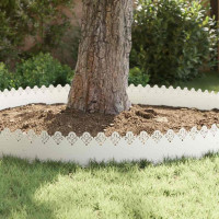 Produktbild för Gräskanter 20 pcs Vit 103 x 0,05 x 22 cm Stål