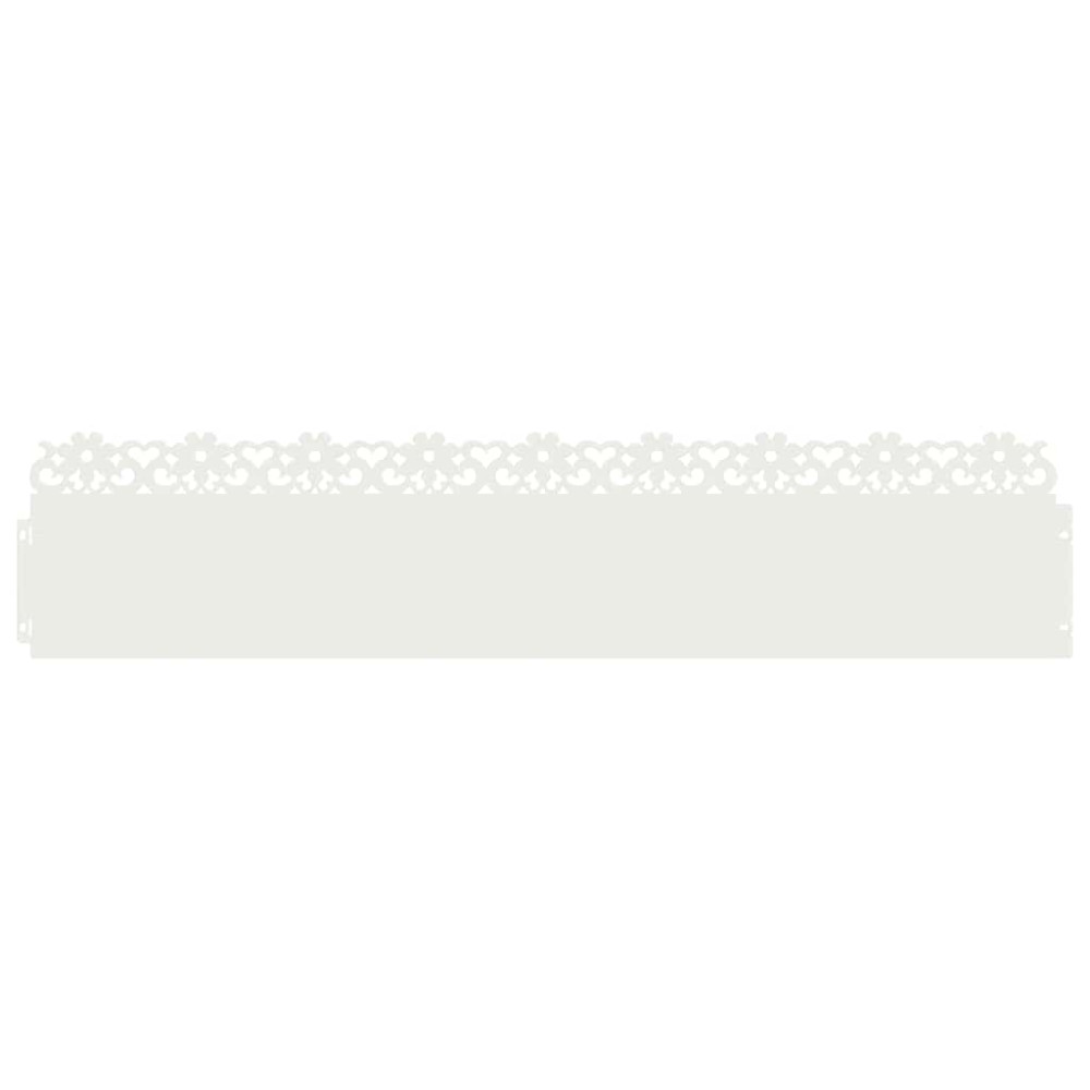 Produktbild för Gräskanter 20 pcs Vit 103 x 0,05 x 22 cm Stål