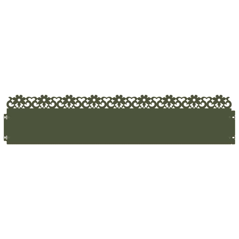 Produktbild för Gräskanter 20 pcs Olivgrön 103 x 0,05 x 22 cm Stål