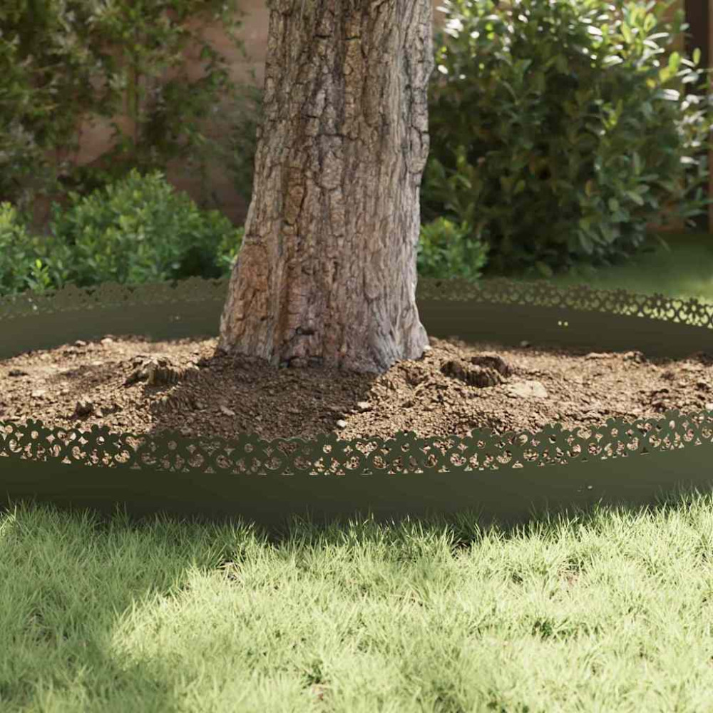 Produktbild för Gräskanter 20 pcs Olivgrön 103 x 0,05 x 22 cm Stål