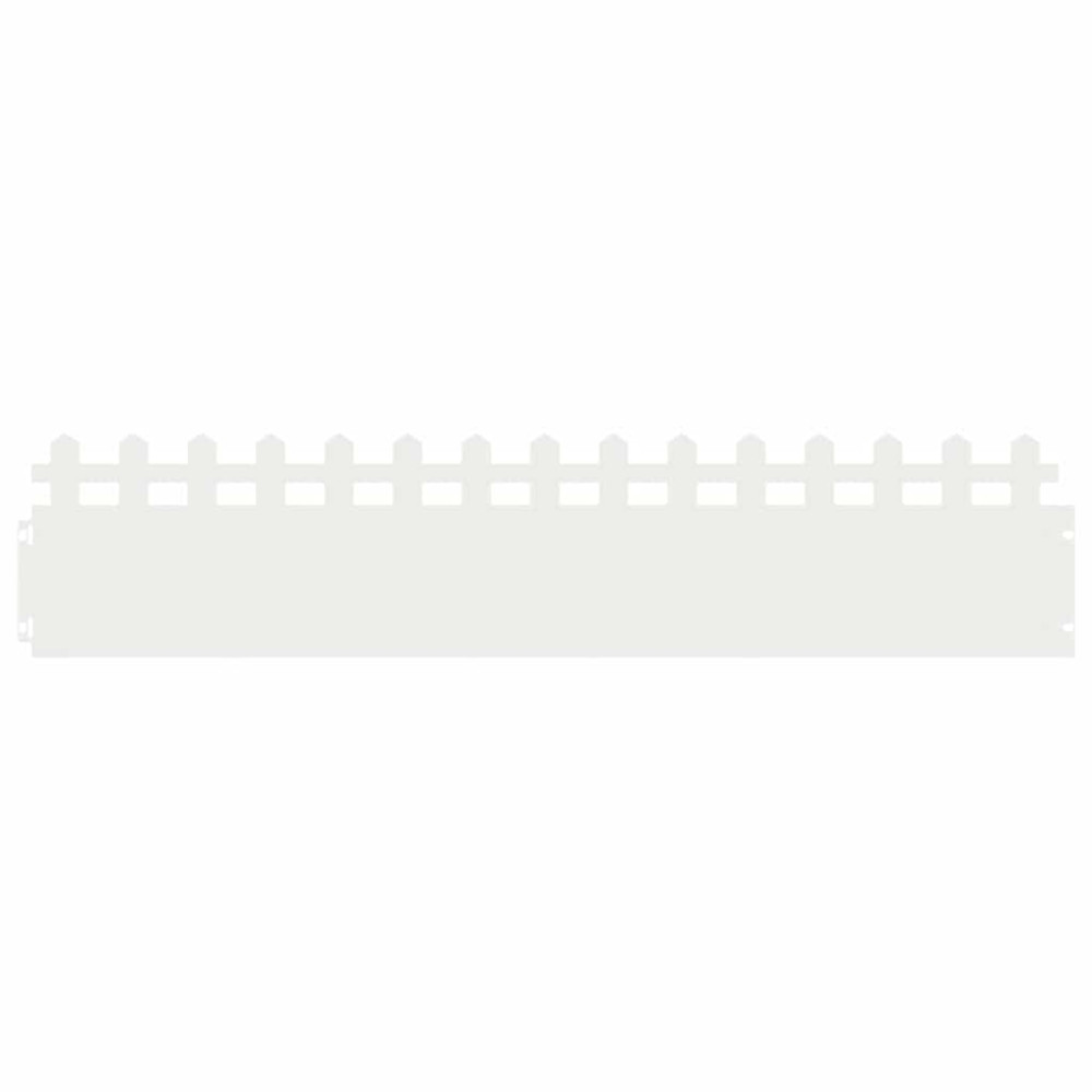Produktbild för Gräskanter 20 pcs Vit 103 x 0,05 x 22 cm Stål