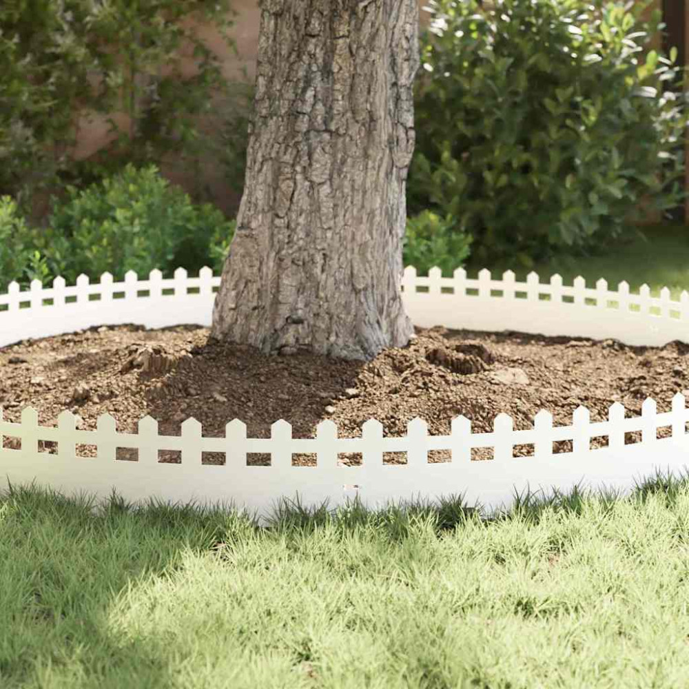 Produktbild för Gräskanter 20 pcs Vit 103 x 0,05 x 22 cm Stål