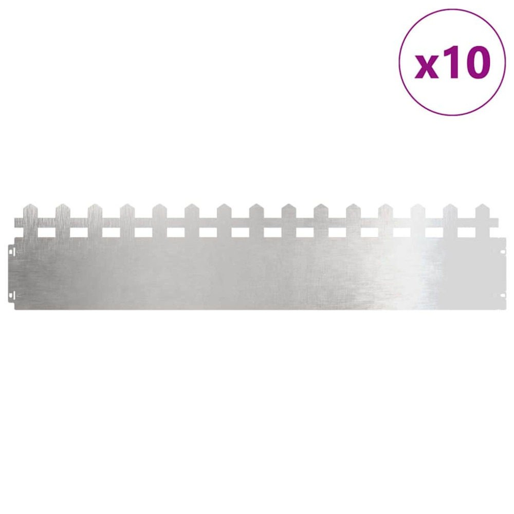 Produktbild för Gräskanter 10 pcs Silver 103 x 0,05 x 22 cm Rostfritt stål