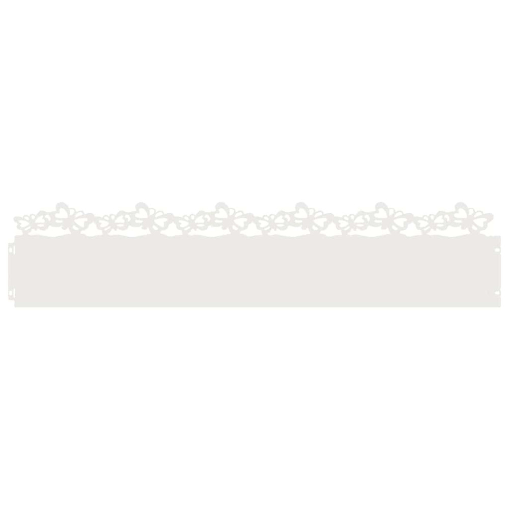 Produktbild för Gräskanter 30 pcs Vit 103 x 0,05 x 22 cm Stål