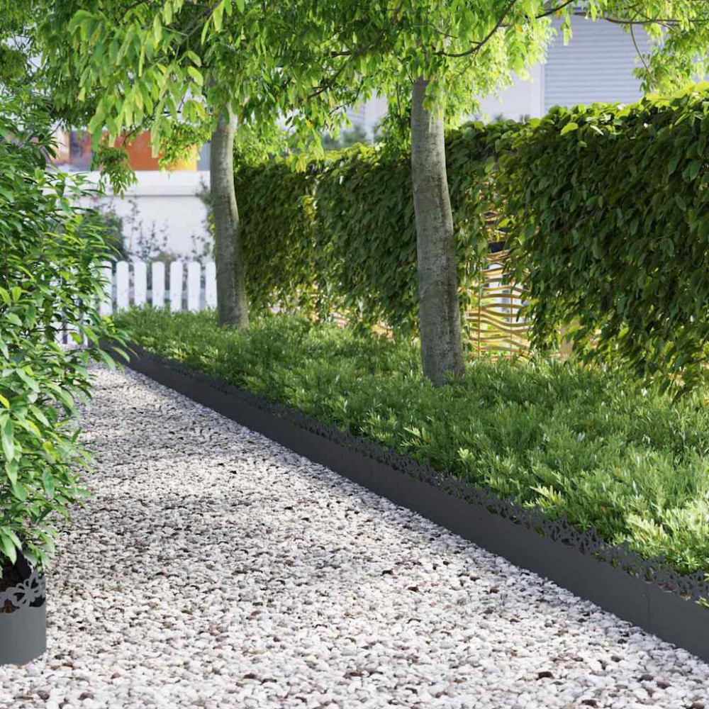 Produktbild för Gräskanter 20 pcs Antracit 103 x 0,05 x 22 cm Stål