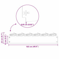 Produktbild för Gräskanter 20 pcs Antracit 103 x 0,05 x 22 cm Stål