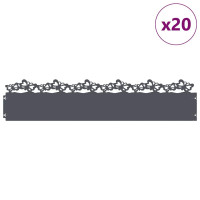 Produktbild för Gräskanter 20 pcs Antracit 103 x 0,05 x 22 cm Stål