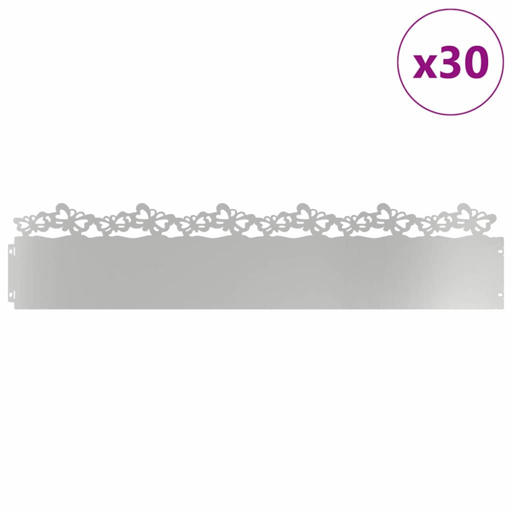 Produktbild för Gräskanter 30 pcs Silver 103 x 0,05 x 22 cm Galvaniserat Stål