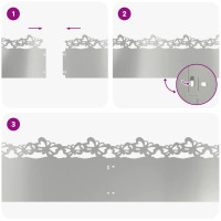 Produktbild för Gräskanter 30 pcs Silver 103 x 0,05 x 22 cm Galvaniserat Stål