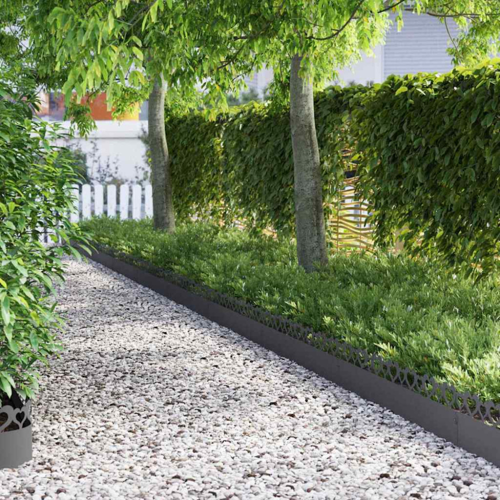 Produktbild för Gräskanter 20 pcs Svart 103 x 0,05 x 22 cm Stål