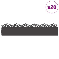 Produktbild för Gräskanter 20 pcs Svart 103 x 0,05 x 22 cm Stål
