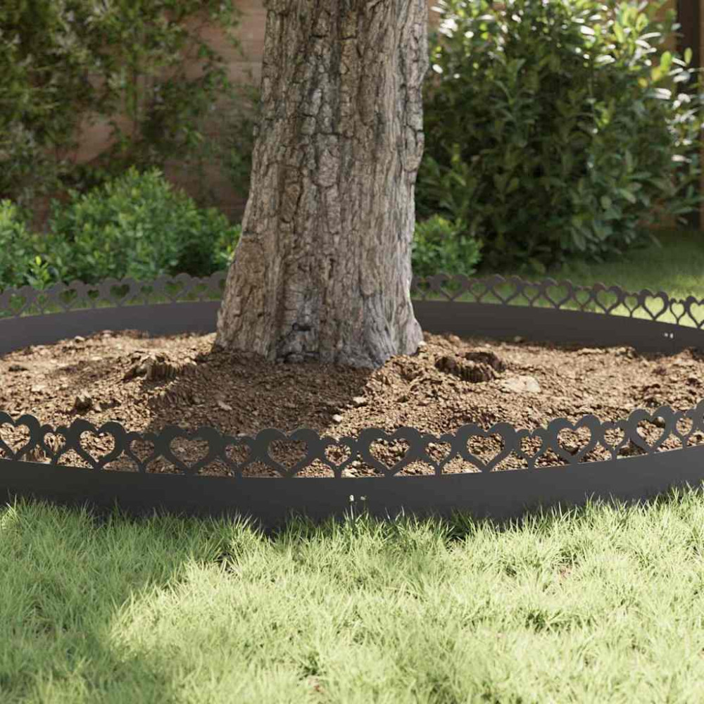 Produktbild för Gräskanter 20 pcs Svart 103 x 0,05 x 22 cm Stål