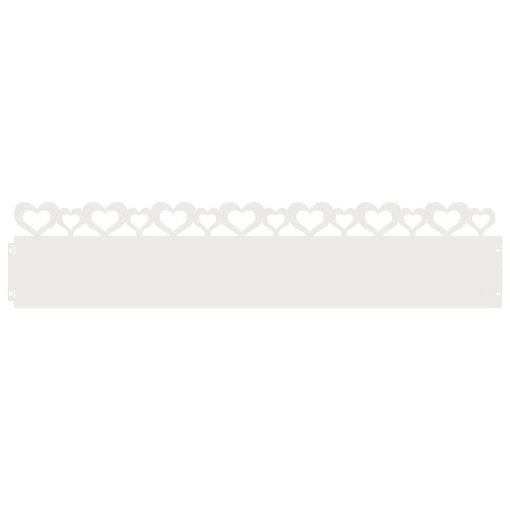 Produktbild för Gräskanter 20 pcs Vit 103 x 0,05 x 22 cm Stål
