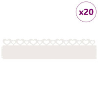 Produktbild för Gräskanter 20 pcs Vit 103 x 0,05 x 22 cm Stål