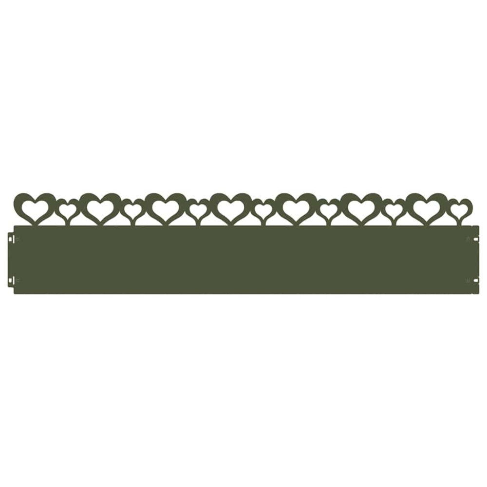 Produktbild för Gräskanter 20 pcs Olivgrön 103 x 0,05 x 22 cm Stål