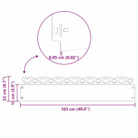 Produktbild för Gräskanter 20 pcs Silver 103 x 0,05 x 22 cm Rostfritt stål