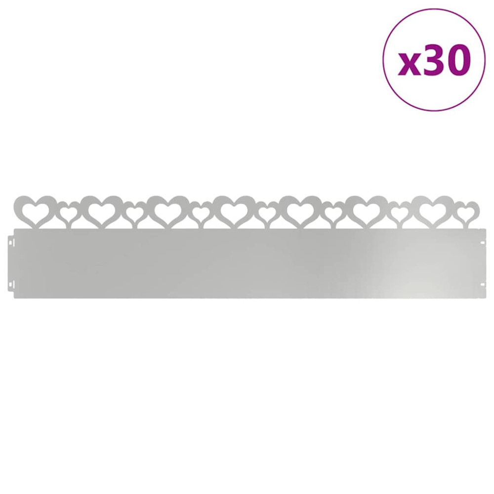 Produktbild för Gräskanter 30 pcs Silver 103 x 0,05 x 22 cm Galvaniserat Stål