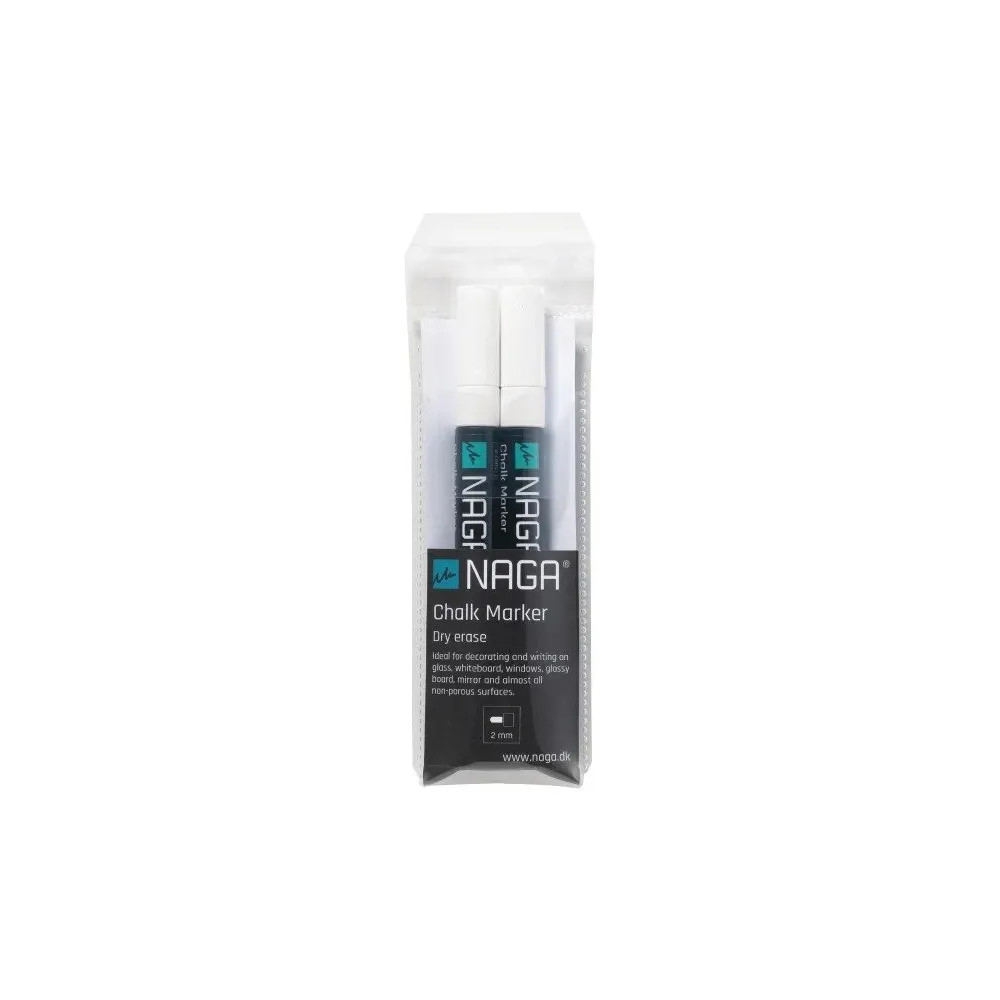 Produktbild för Chalkmarker NAGA hvid 2 mm