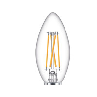 Produktbild för Philips - LED-glödlampa med filament - form: B35 - klar finish - E14 - 3.4 W - varmt vitt ljus - 2200-2700 K