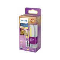 Produktbild för Philips - LED-glödlampa med filament - form: B35 - klar finish - E14 - 3.4 W - varmt vitt ljus - 2200-2700 K