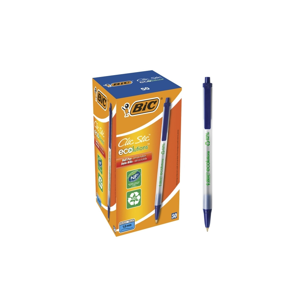 Produktbild för Kuglepen BIC Clic Stic ECOlutions blå