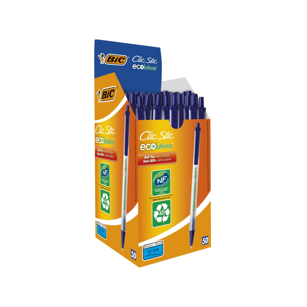 Produktbild för Kuglepen BIC Clic Stic ECOlutions blå