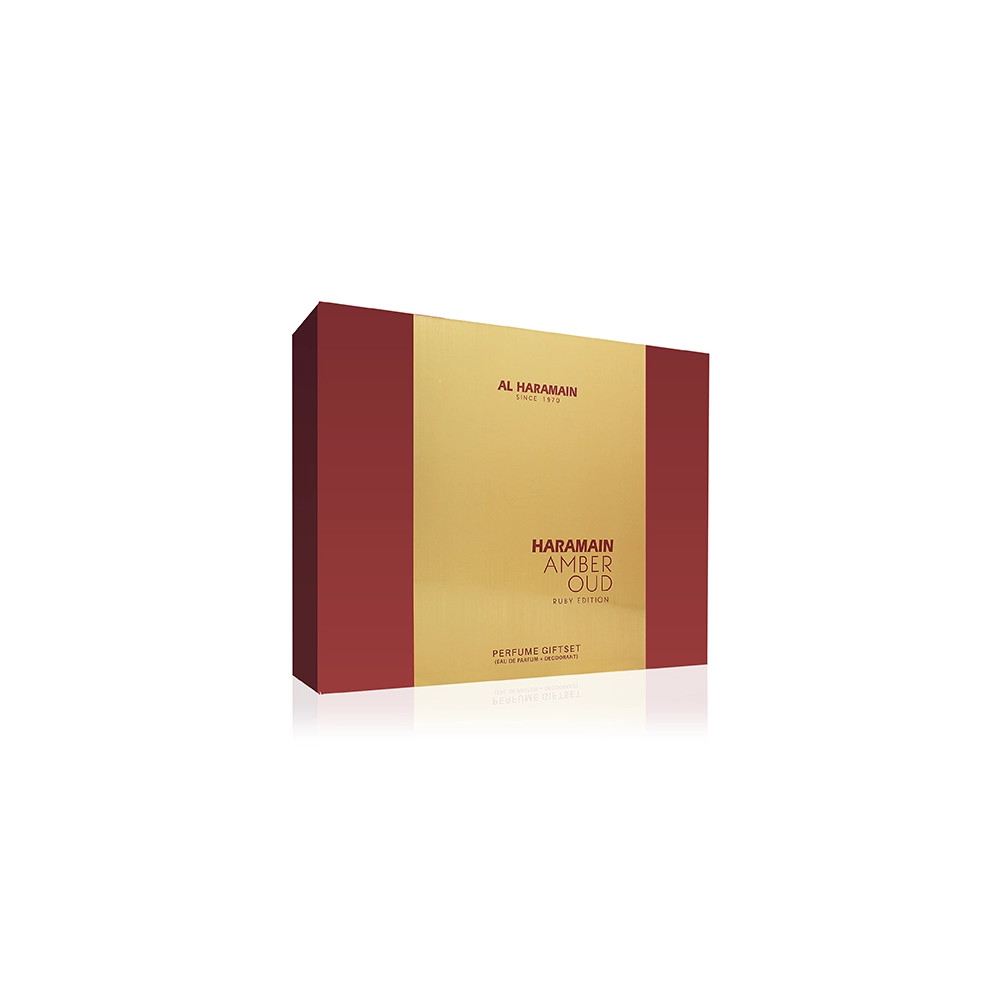 Produktbild för Al Haramain Amber Oud Ruby Edition SET U (EDP 75ml + EDP 30ml + DEO 200ml)