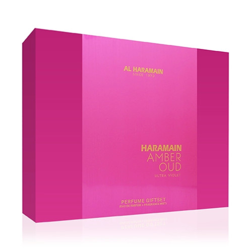 Al Haramain Al Haramain Amber Oud Ultra Violet gift set for women eau de parfum 75 ml + eau de parfum 30 ml + body mist 200 ml