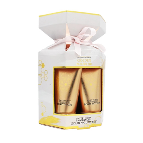 The Indulgent Bathing Co. The Indulgent Bathing Co. Golden Boudoir SET (BW 50ml + BL 50ml + Shower Puff)