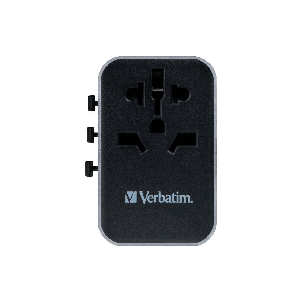 Produktbild för Verbatim UTA-04 strömadapter - universell - 2 x USB-C, 3 x USB typ A - 61 Watt